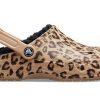 Crocs Baya gevoerde clog pantoffels met luipaardprint 205975-98R