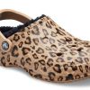 Crocs Baya gevoerde clog pantoffels met luipaardprint 205975-98R