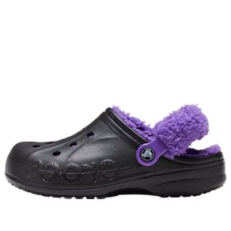 Crocs Baya gevoerde Fuzz Strap klompen “Zwart Paars” 20663309V