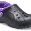 Crocs Baya gevoerde Fuzz Strap klompen “Zwart Paars” 20663309V