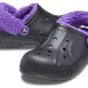 Crocs Baya gevoerde Fuzz Strap klompen “Zwart Paars” 20663309V