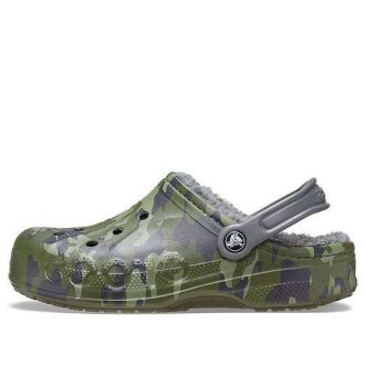 Crocs Baya gevoerde klomp met fleecevoering en camouflageprint, unisex 205975-97G