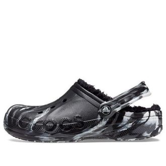 Crocs Baya gevoerde marmeren klompen “Zwart Zilver” 208333-0C4