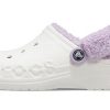 Crocs Classic Baya gevoerde Fuzz-Strap Clog “White Lila” 206633-577