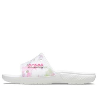 Crocs Classic Bleach Dye Slides “Wit Roze” 207411-94S