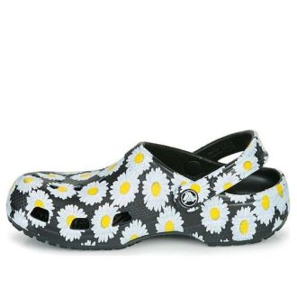 Crocs Classic clo daisy Full Print Sandalen Unisex Zwart 206375-0ZI