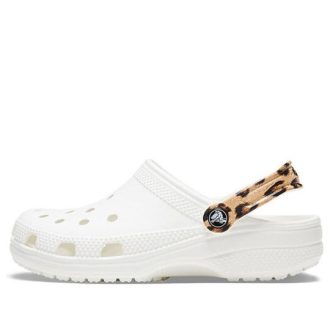 Crocs Classic Clog Beach Sandalen Luipaardprint Wit 206638-1D1