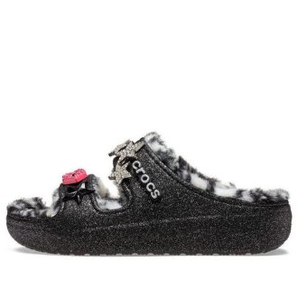 Crocs Classic Cozzzy Disco Glitter Sandalen “Zwart” 208074-0C4