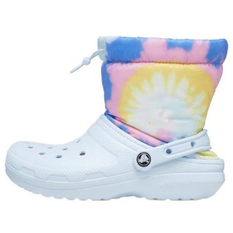 Crocs Classic gevoerde Neo Puff Boots “Tie Dye Mineral Blue” 207328-002
