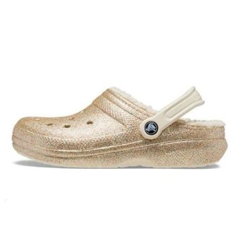 Crocs Classic Glittergevoerde Klompen “Goud Wit” 205842-93S