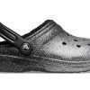 Crocs Classic Glittergevoerde Klompen “Zwart Zilver” 205842-067
