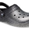 Crocs Classic Glittergevoerde Klompen “Zwart Zilver” 205842-067