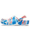 Crocs Classic Pattern Slijtvaste Antislip Sport Unisex Wit Blauw Rood Sandalen “Wit Blauw Rood” 205453-928