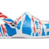 Crocs Classic Pattern Slijtvaste Antislip Sport Unisex Wit Blauw Rood Sandalen “Wit Blauw Rood” 205453-928