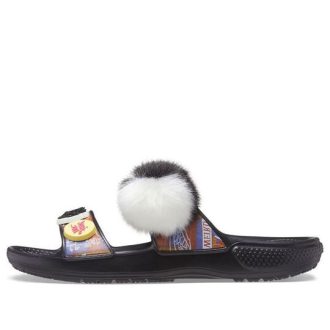 Crocs Classic Soft Sole Cozy Flat Heel Sportpantoffels Unisex Zwart 207403-001