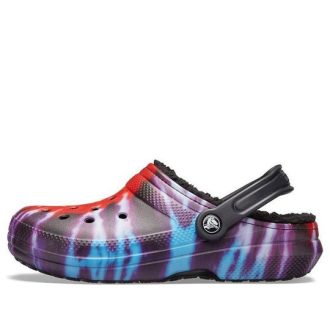 Crocs Classic Tie Dye Stay Warm Cozy Crocs Sportpantoffels Unisex Paars Rood 206341-988