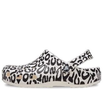 Crocs Classic Warped Logo Clogs “Wit Zwart” 210805-100