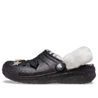 Crocs Disco Classic gevoerde disco glitterklompen “Zwart Wit” 208075-0ZS