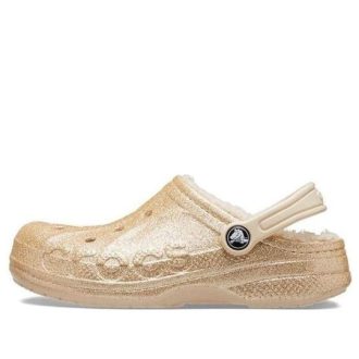 Crocs (GS) Baya gevoerde glitterklompen “Goud” 207656-11S