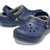 Crocs (GS) Classic gevoerde glitterklomp “Blauw” 207010-459