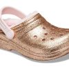 Crocs (GS) Classic gevoerde glitterklompen “Goudroze” 207462-2UB