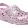 Crocs (GS) Classic gevoerde glitterklompen “Roze” 207462-6S0