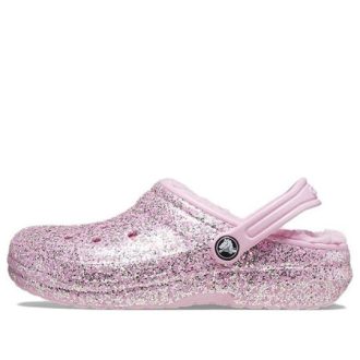 Crocs (GS) Classic gevoerde glitterklompen “Roze” 207463-6S0