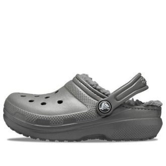 Crocs (GS) Classic gevoerde klompen “Slate Grey Smoke” 203506-0EX