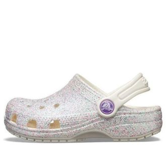 Crocs (GS) Classic Glitter Clogs “Zilverwit” 205441-159