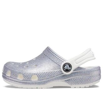 Crocs (GS) Classic Glitter Sandalen “Zilverwit” 206993-94S