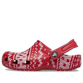 Crocs (GS) Classic Holiday Sweater Clogs “Rood Wit” 209221-90H