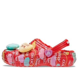 Crocs (GS) Classic Lined Elevated Sweethearts Clogs “Red multi” 207814-610