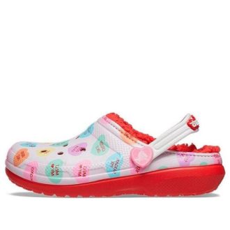 Crocs (GS) Classic Lined Elevated Sweethearts Clogs “Rood Wit” 207738-119