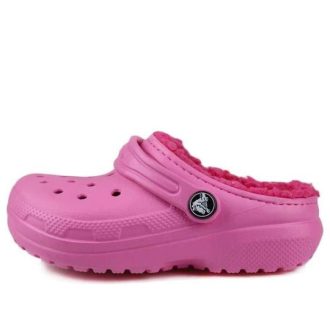 Crocs (GS) Classic Lined Round Toe Clogs “Roze” 203506-6LA