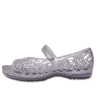 Crocs (GS) Isabella Glitter Peep Toe Sandalen “Zilver” 202602-040