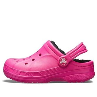 Crocs (GS) Ralen gevoerde klompen “Candy Pink Black” 16245-6X1