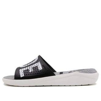 Crocs LiteRide LOGO Unisex Zwarte Pantoffels “Zwart Wit” 205562-066