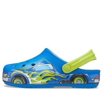 Crocs (PS) Grappig patroon platte hak sportblauwe sandalen 207074-4JL