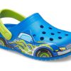 Crocs (PS) Grappig patroon platte hak sportblauwe sandalen 207074-4JL