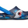 Crocs (PS) Grappige haaienpatroon outdoor platte hak sport diepblauwe sandalen 207070-410