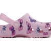 Crocs (PS) Klassieke klomp met vlinderpatroon, platte hak en roze sportschoenen, 206414-6GD