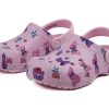 Crocs (PS) Klassieke klomp met vlinderpatroon, platte hak en roze sportschoenen, 206414-6GD