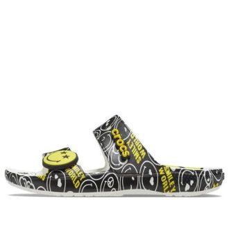 Crocs SmileyWorld x Classic Sandal “Zwart Wit” 207207-94S