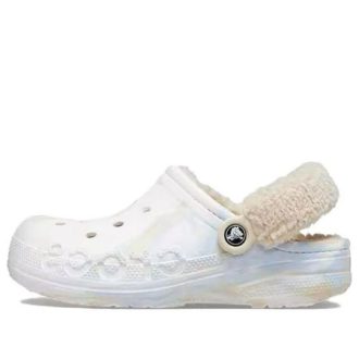 Crocs (WMNS) Baya gevoerde fuzz strap gemarmerde klomp “White Multi” 209241