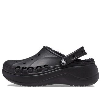 Crocs (WMNS) Baya Platform Gevoerde Klompsandalen “Zwart” 208708-001