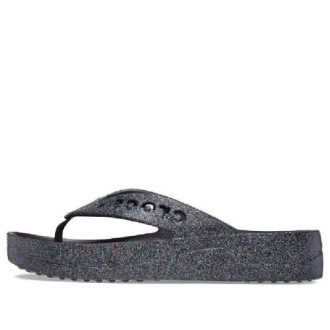 Crocs (WMNS) Baya Platform Glitter Flip Sandalen “Zwart” 208463