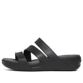 Crocs (WMNS) Boca Strappy Wedge Sandalen “Zwart” 207434-001