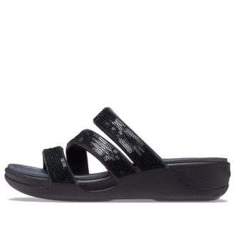 Crocs (WMNS) Boca Strappy Wedge Sandalen “Zwart” 207645-001