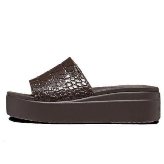 Crocs (WMNS) Brooklyn Croco Shine Slide Sandalen “Espresso” 209253-206