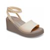Crocs (WMNS) Brooklyn enkelband sleehak sandalen “Cream White Brown” 209406-2DS